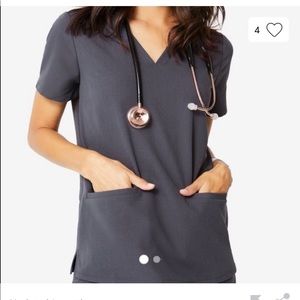 Figs. Charcoal Grey Casma Top.